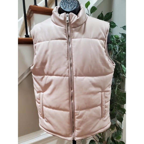 Boohoo Man Mens Beige Sleeveless Pockets Full Zipper Casual Vest Size Large - Picture 1 of 16